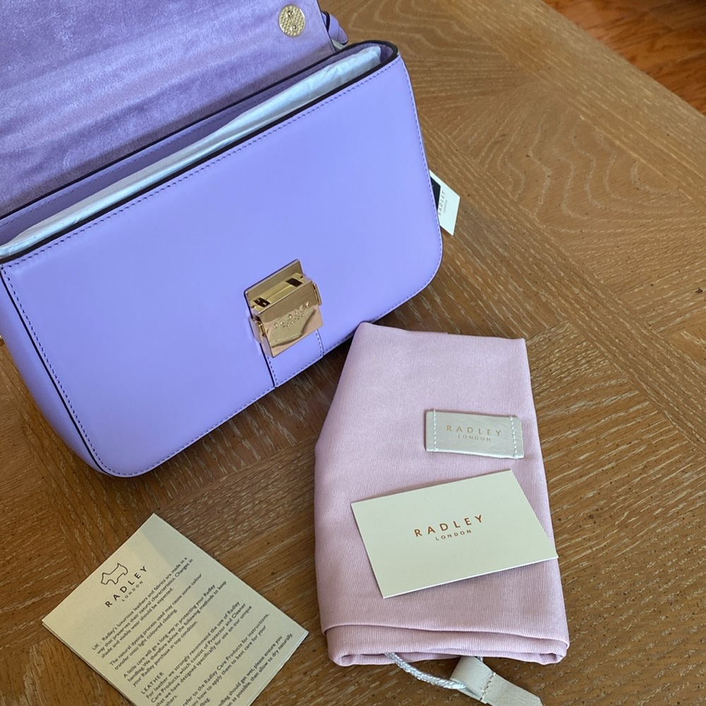 NWT Radley London Purple Leather Shoulder Bag - Picture 4 of 5
